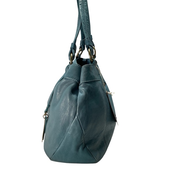 Teal Leather Shoulder Bag - Picture 9 of 13